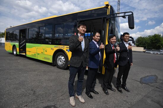 Presentation of Chinese electric bus in Moscow