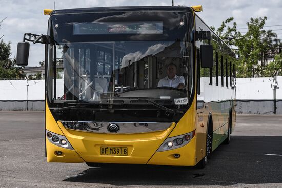 Presentation of China's electric bus in Moscow
