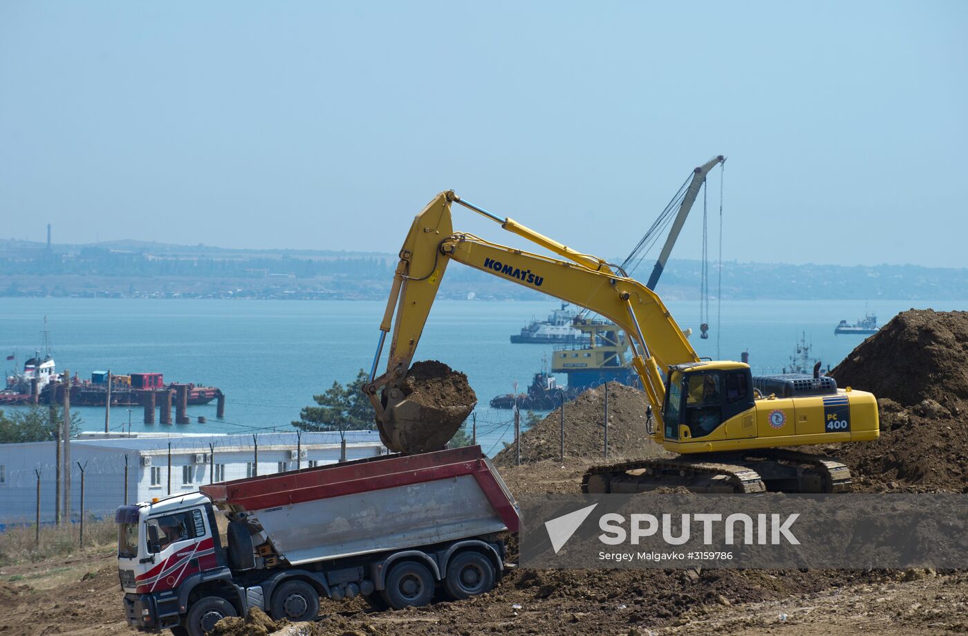 Construction of vehicular approaches to Kerch Strait Bridge