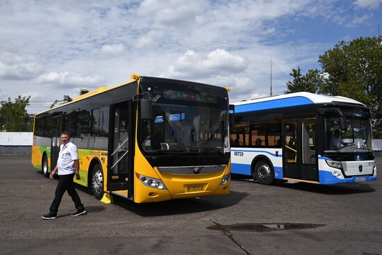Presentation of China's electric bus in Moscow