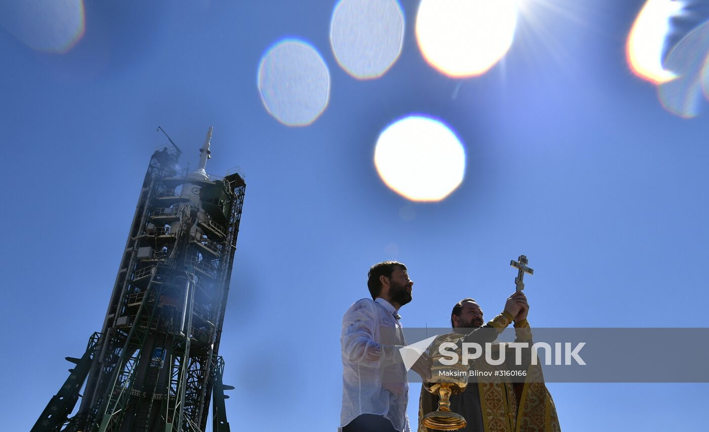 Blessing of Soyuz-FG launch vehicle and Soyuz MS-05 spacecraft