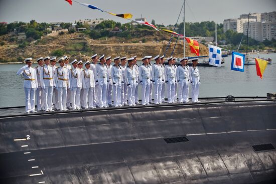 Final rehearsal of naval parade in Sevastopol