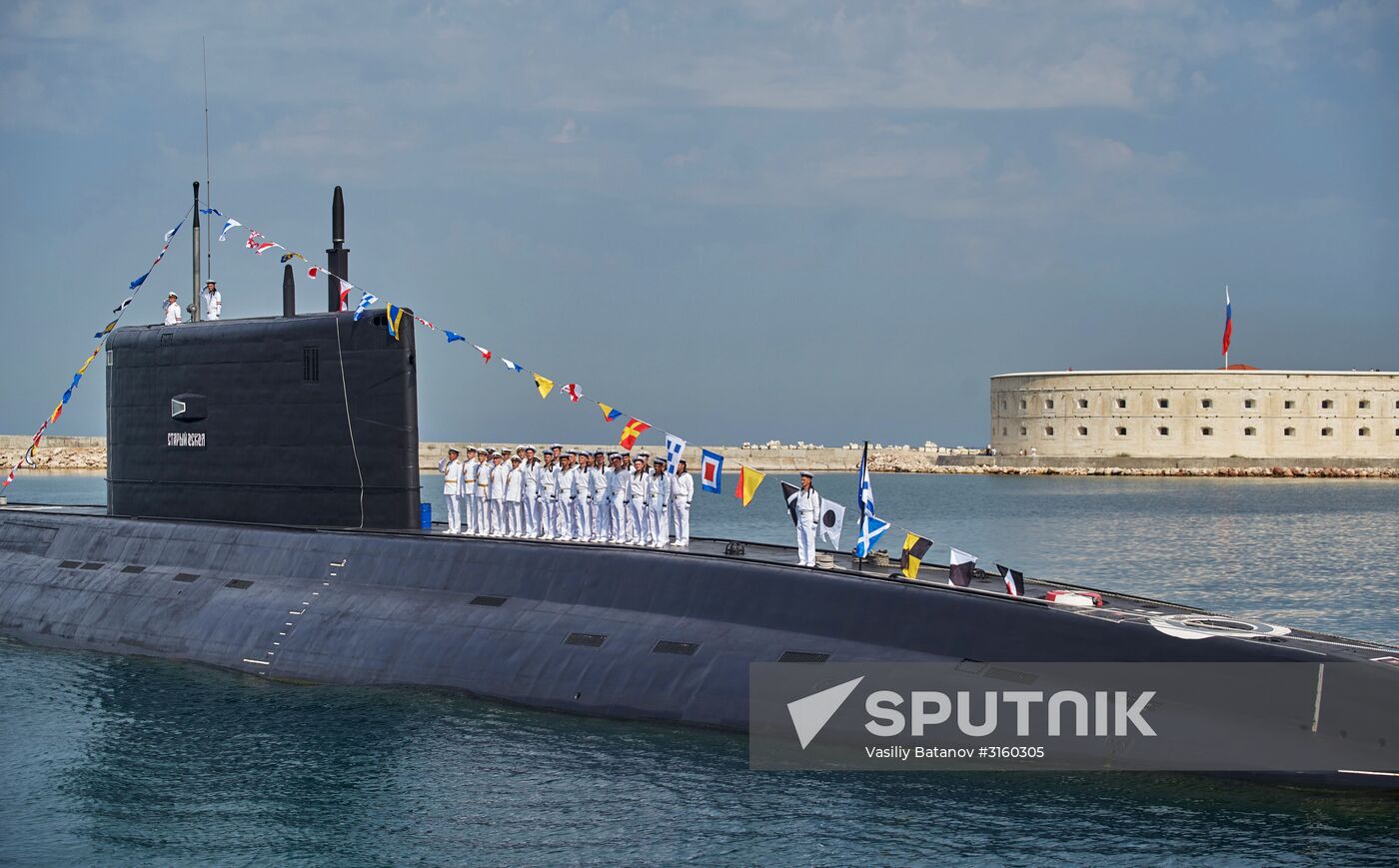 Final rehearsal of naval parade in Sevastopol