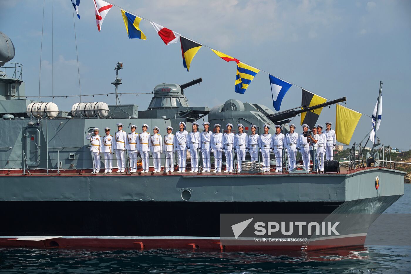 Final rehearsal of naval parade in Sevastopol