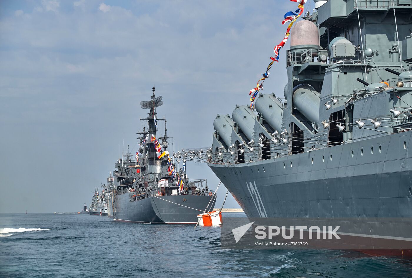 Final rehearsal of naval parade in Sevastopol