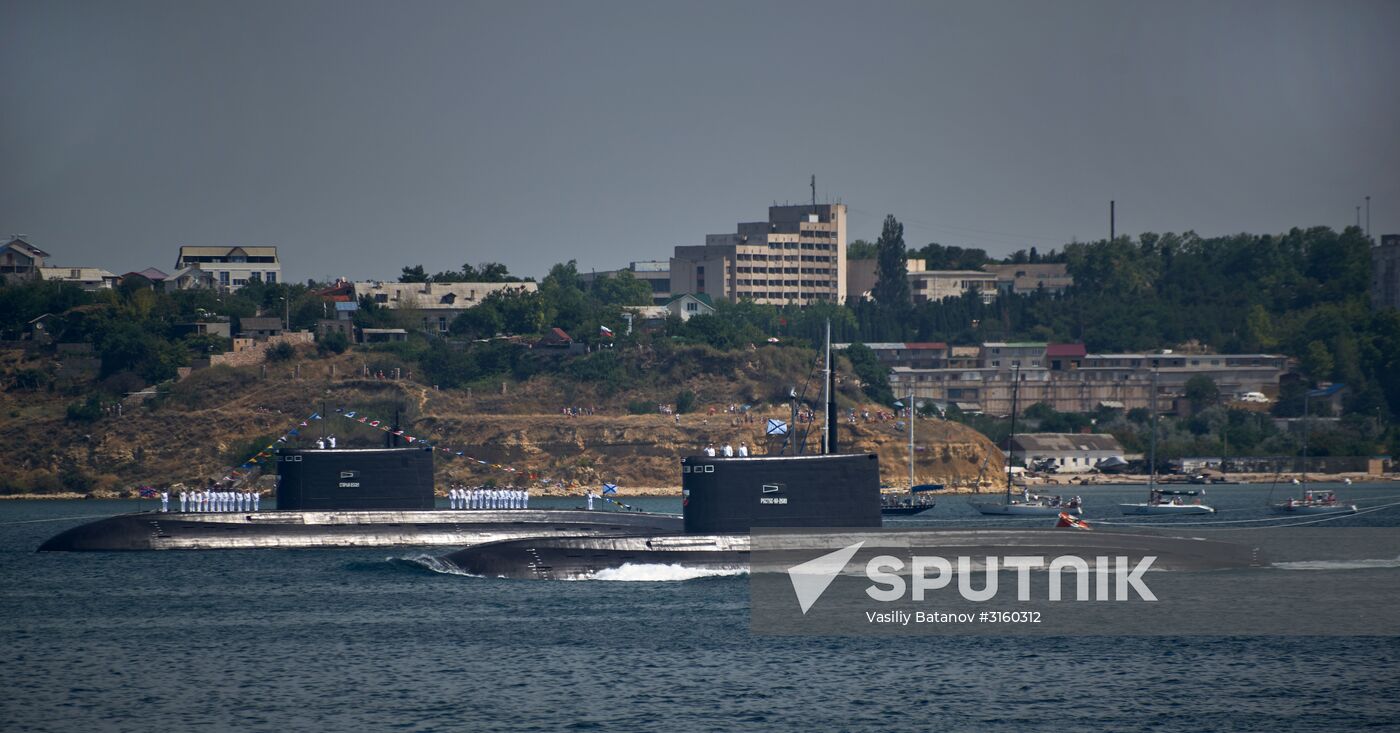 Final rehearsal of naval parade in Sevastopol