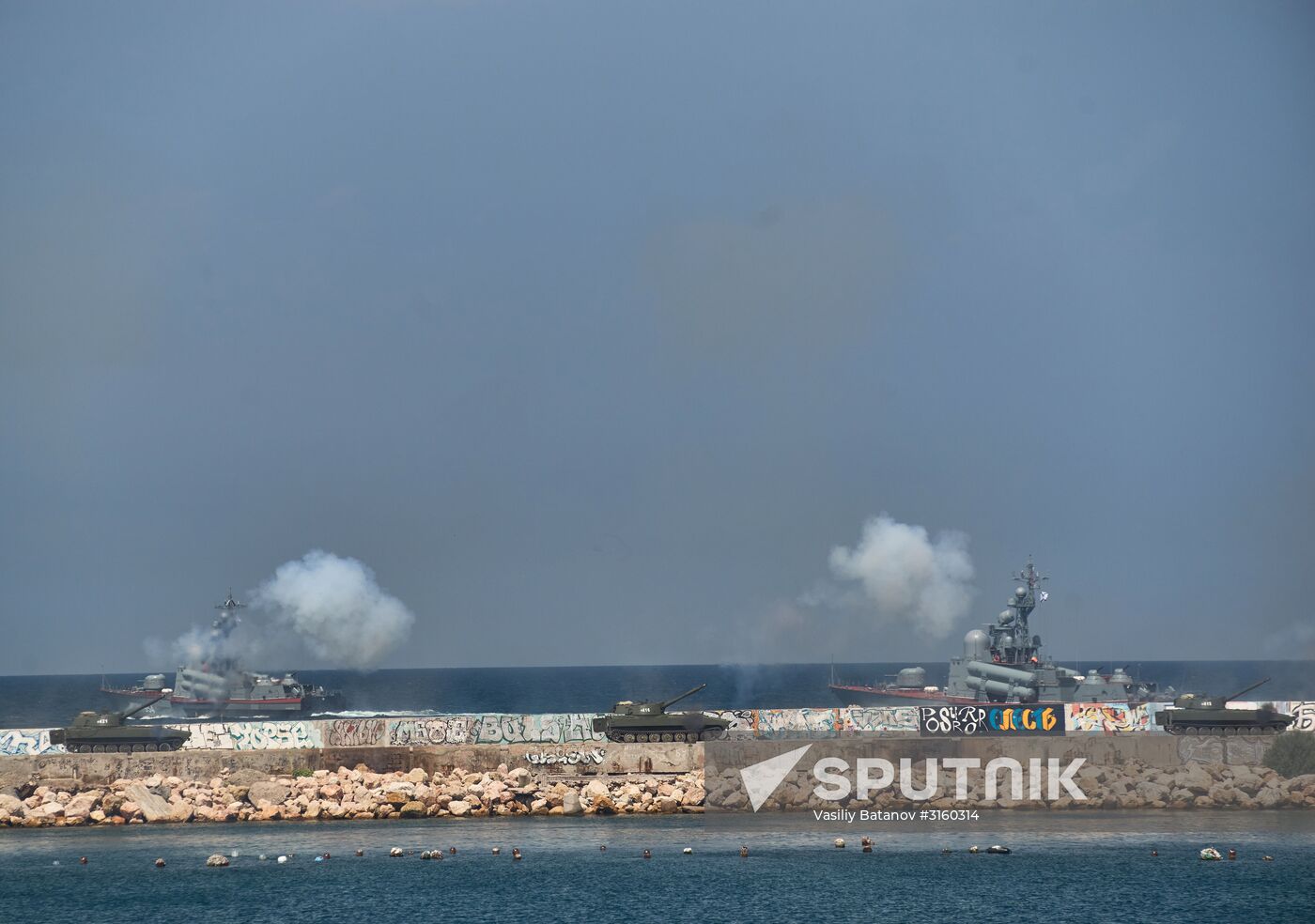 Final rehearsal of naval parade in Sevastopol