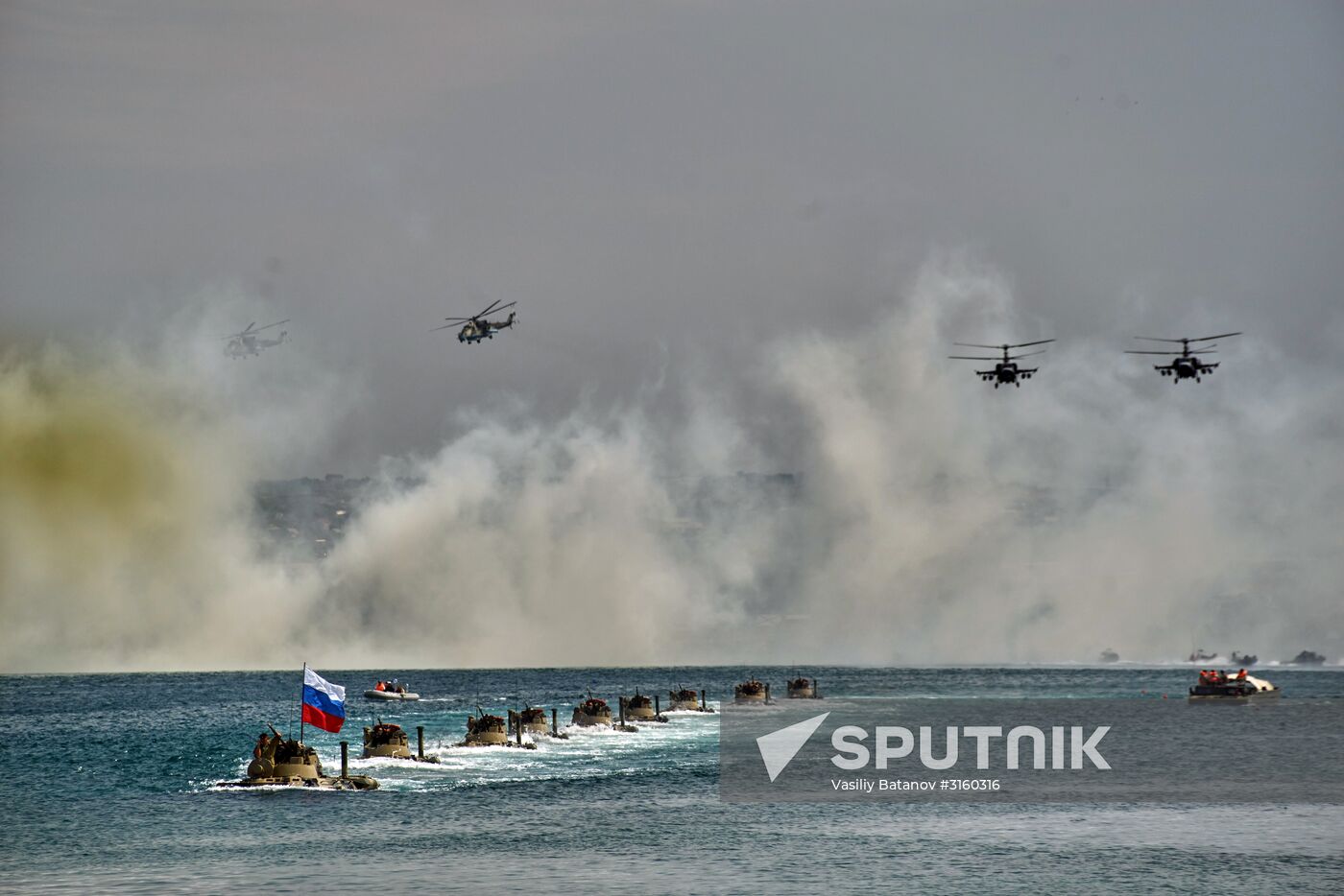 Final rehearsal of naval parade in Sevastopol