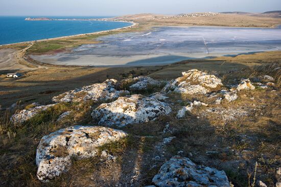 Lake Chokrak in Crimea