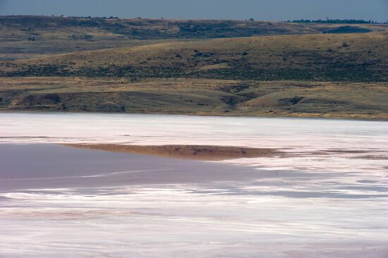 Lake Chokrak in Crimea