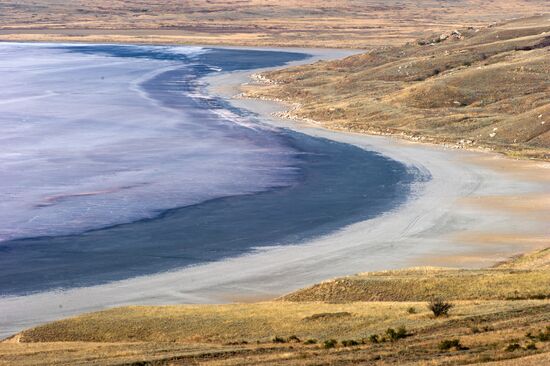 Lake Chokrak in Crimea