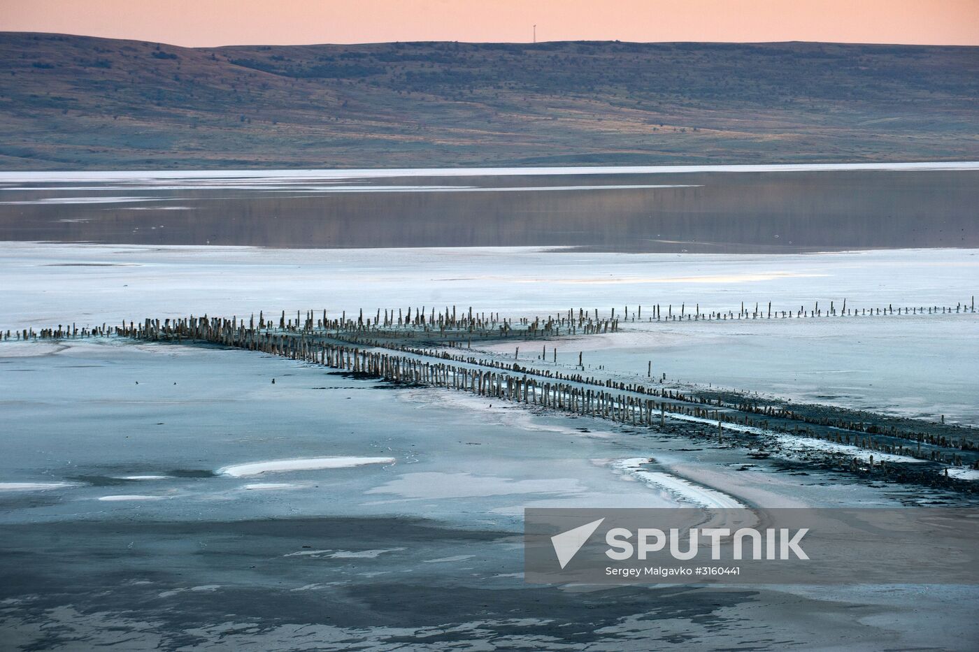 Lake Chokrak in Crimea