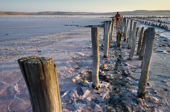 Chokrak Lake in Crimea