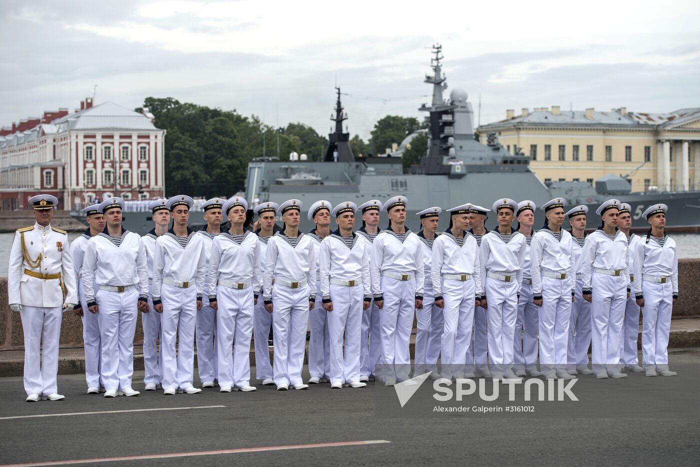 Dress rehearsal of Navy Day Parade in St. Petersburg