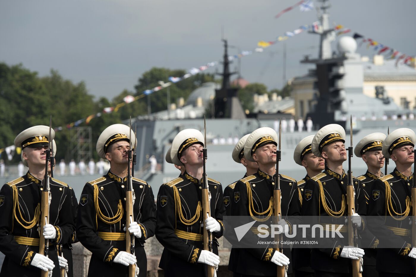 Dress rehearsal of Navy Day Parade in St. Petersburg
