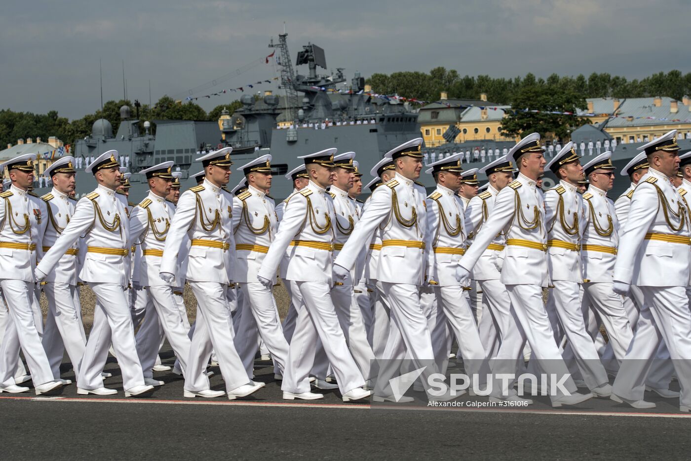 Dress rehearsal of Navy Day Parade in St. Petersburg