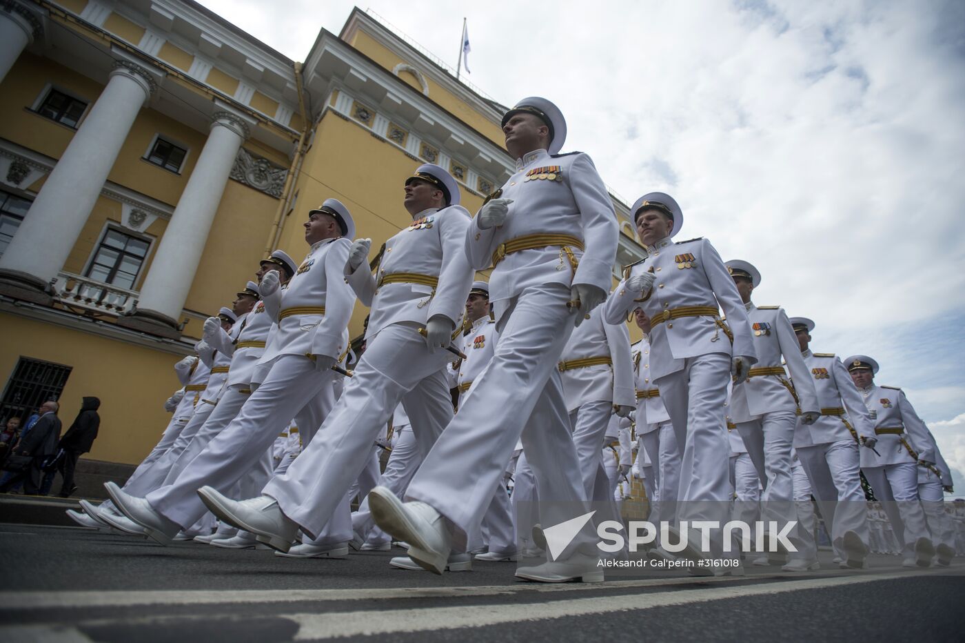 Dress rehearsal of Navy Day Parade in St. Petersburg