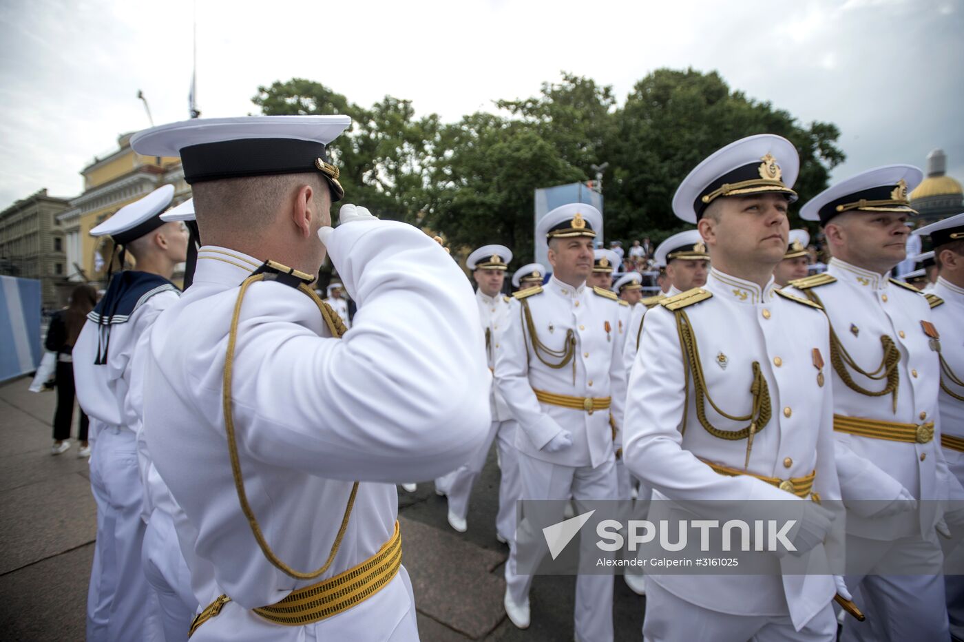 Dress rehearsal of Navy Day Parade in St. Petersburg