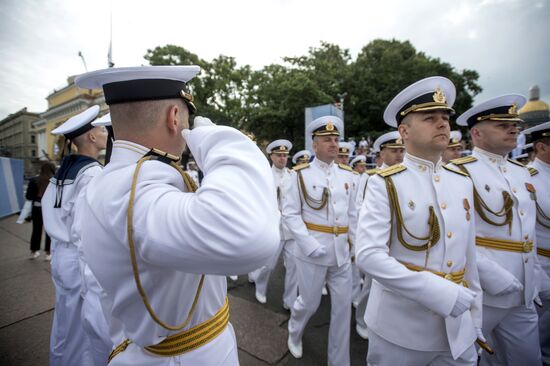 Dress rehearsal of Navy Day Parade in St. Petersburg