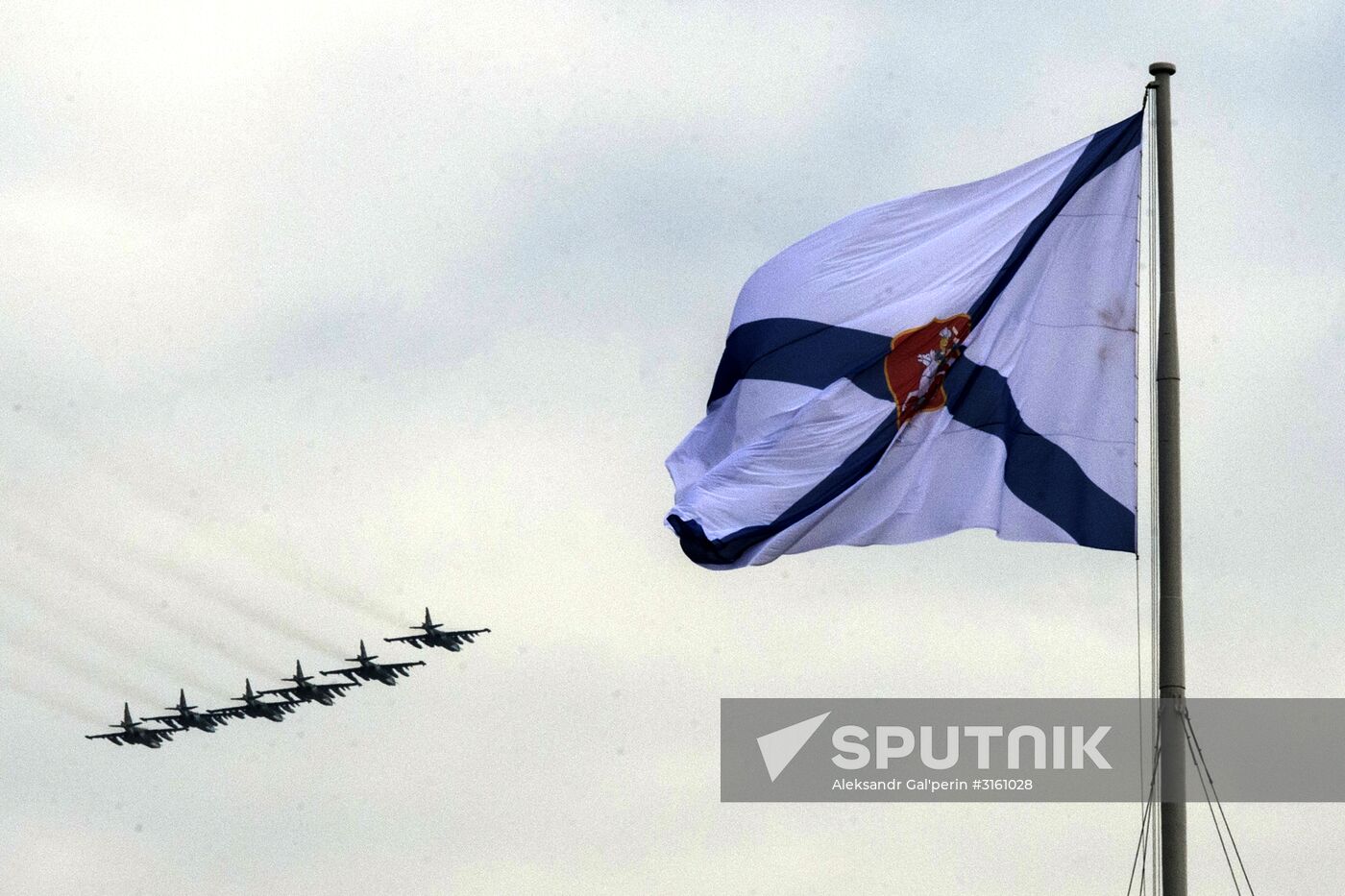 Dress rehearsal of Navy Day Parade in St. Petersburg