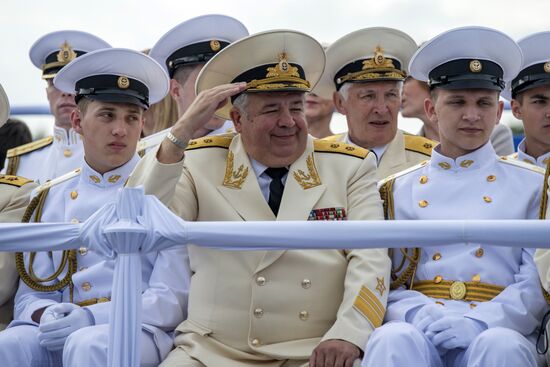 Dress rehearsal of Navy Day Parade in St. Petersburg