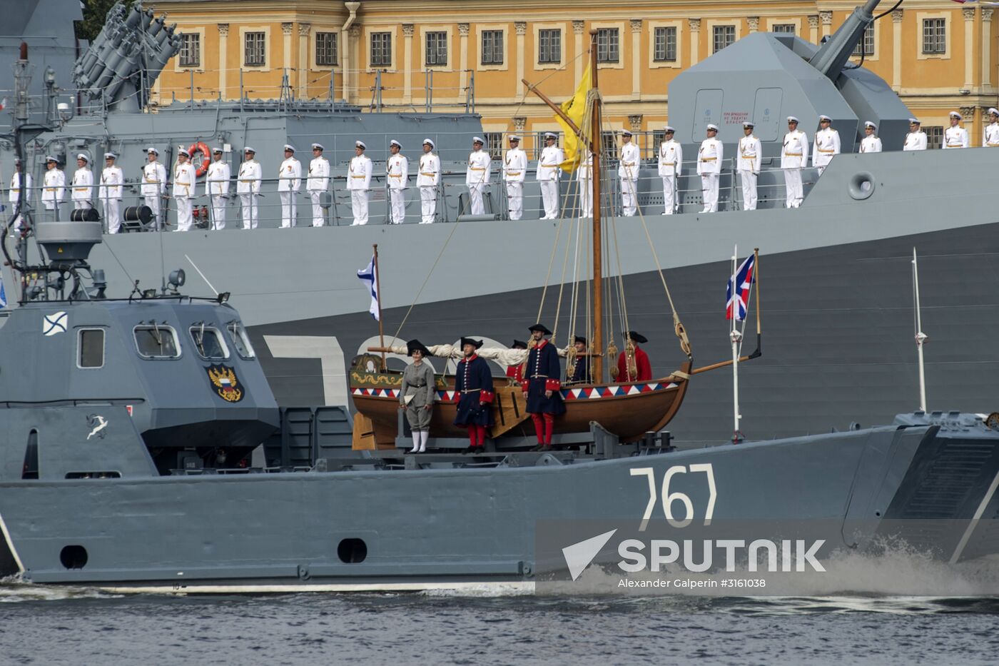 Dress rehearsal of Navy Day Parade in St. Petersburg