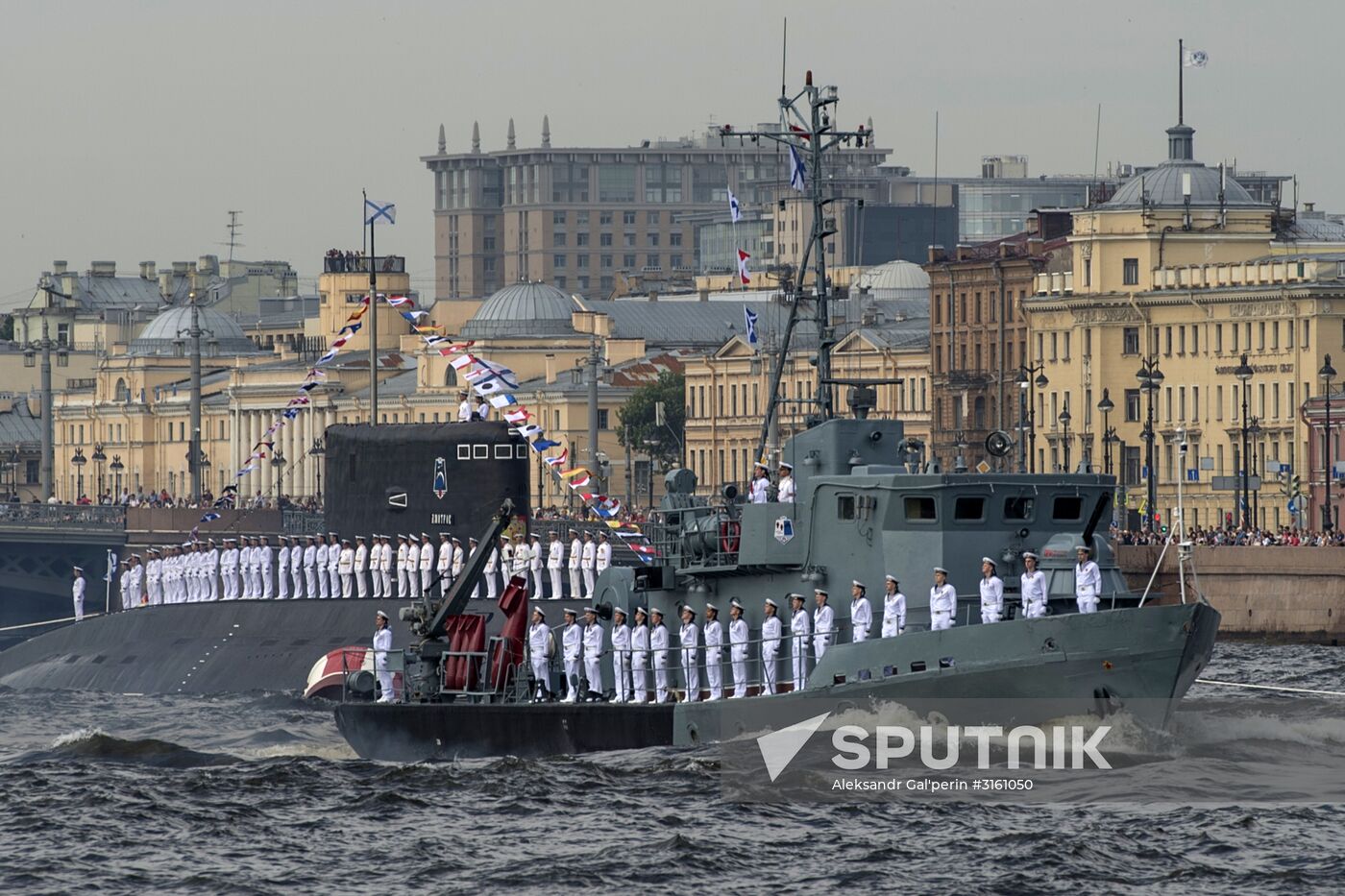 Dress rehearsal of Navy Day Parade in St. Petersburg