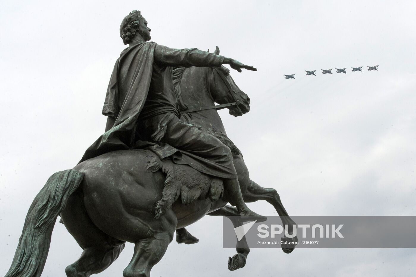 Dress rehearsal of Navy Day Parade in St. Petersburg