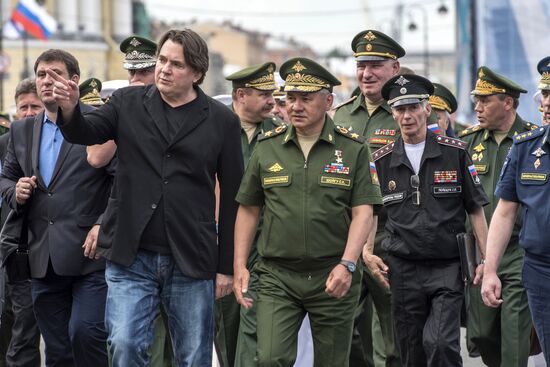 Dress rehearsal of Navy Day Parade in St. Petersburg