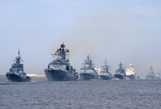 Final practice of Navy Day Parade in Kronstadt