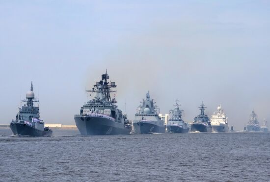Final practice of Navy Day Parade in Kronstadt