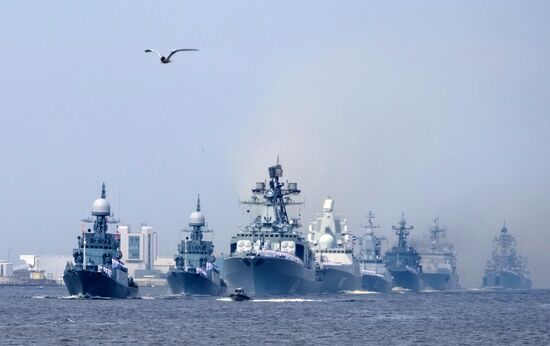 Final practice of Navy Day Parade in Kronstadt