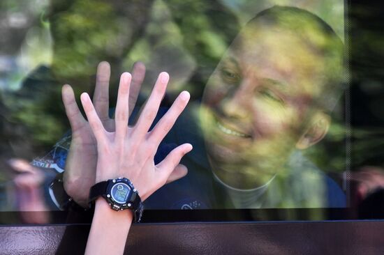 Launch of Soyuz MS-05 manned spacecraft with ISS Expedition 52/53 crew