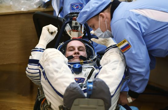 Launch of Soyuz MS-05 manned spacecraft with ISS Expedition 52/53 crew
