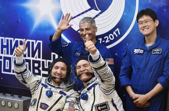 Launch of Soyuz MS-05 manned spacecraft with ISS Expedition 52/53 crew