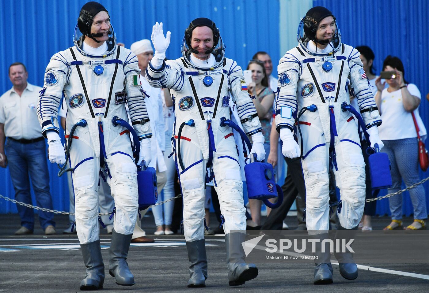 Launch of Soyuz MS-05 manned spacecraft with ISS Expedition 52/53 crew