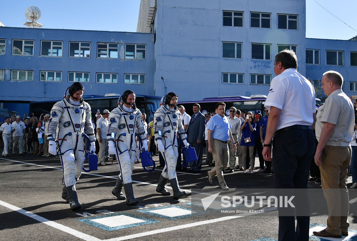 Launch of Soyuz MS-05 manned spacecraft with ISS Expedition 52/53 crew