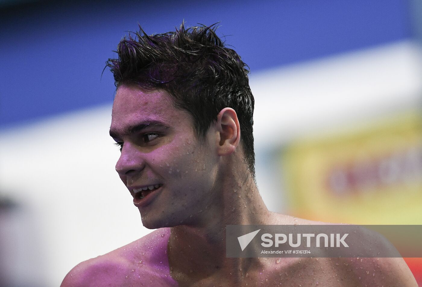 Yevgeny Rylov (Russia) during the men's 200m backstroke event at the 17th FINA World Championships in Budapest. Location: Hungary, Budapest. Author: Alexander Vilf/Sputnik. 17th FINA World Championships. Swimming. Day six