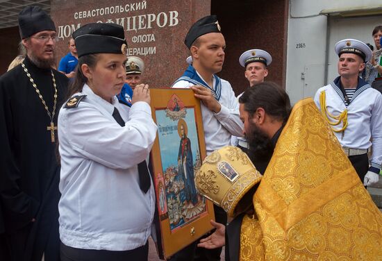 Welcoming ceremony for Blue Necklace of Russia 2017 expedition in Sevastopol