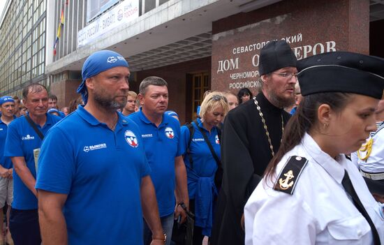 Welcoming ceremony for Blue Necklace of Russia 2017 expedition in Sevastopol