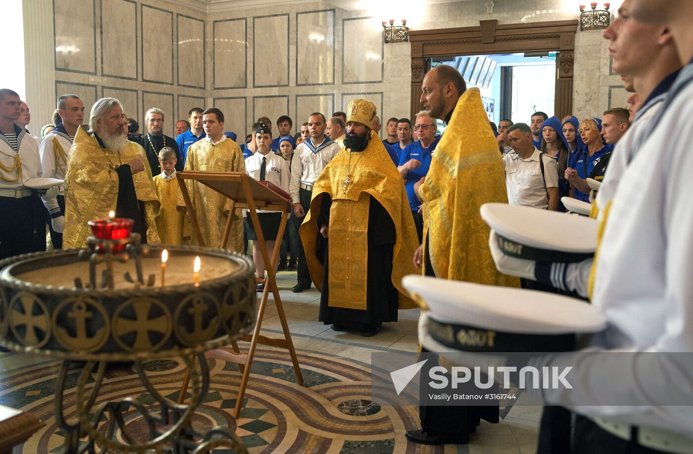 Welcoming ceremony for Blue Necklace of Russia 2017 expedition in Sevastopol