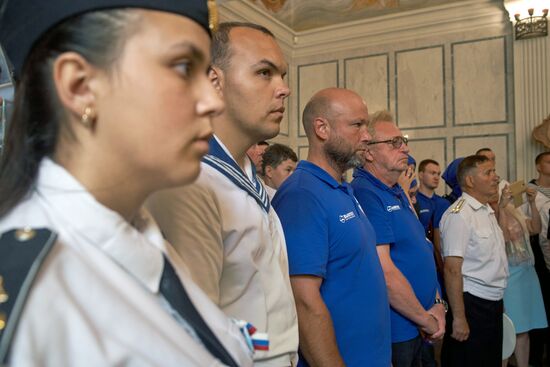 Welcoming ceremony for Blue Necklace of Russia 2017 expedition in Sevastopol