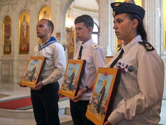 Welcoming ceremony for Blue Necklace of Russia 2017 expedition in Sevastopol