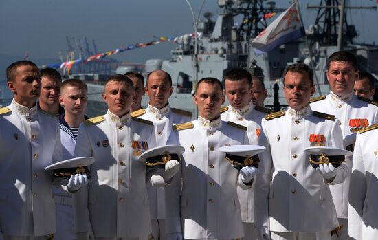 General rehearsal of Navy Day parade in Vladivostok