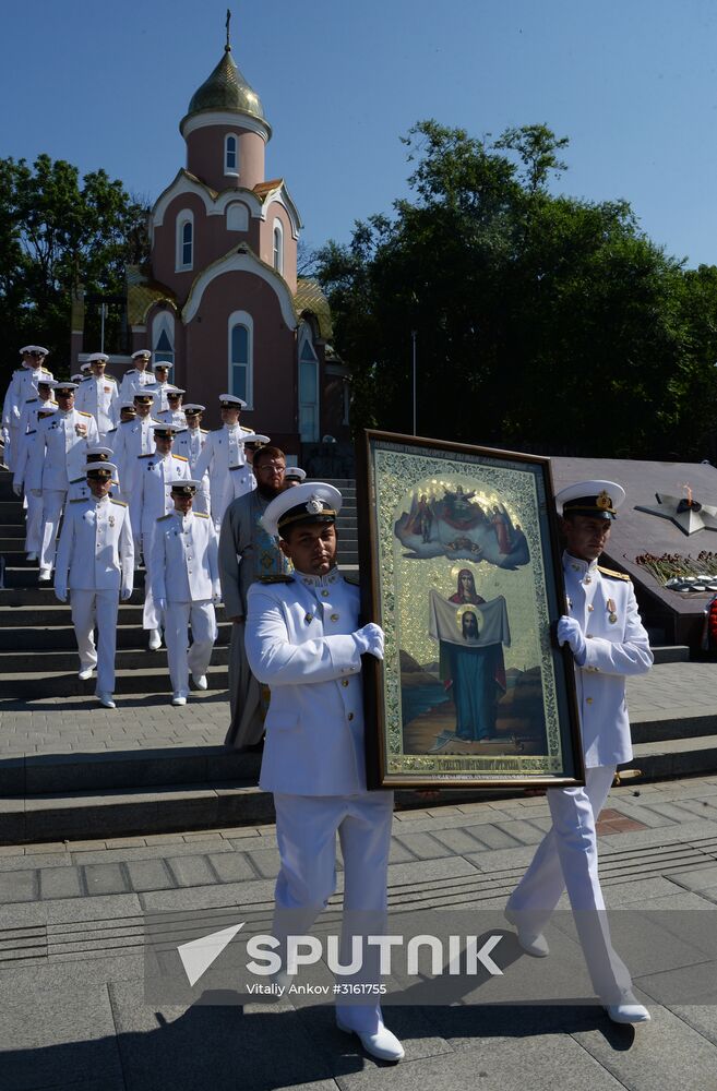 General rehearsal of Navy Day parade in Vladivostok