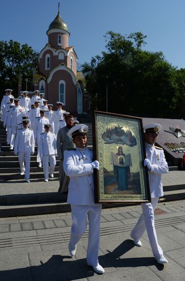General rehearsal of Navy Day parade in Vladivostok