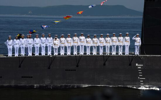 General rehearsal of Navy Day parade in Vladivostok