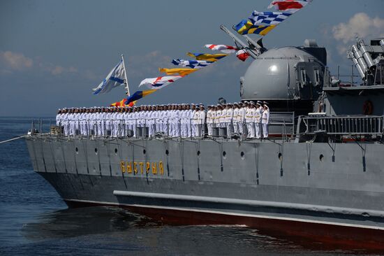 General rehearsal of Navy Day parade in Vladivostok