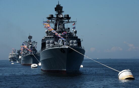 General rehearsal of Navy Day parade in Vladivostok
