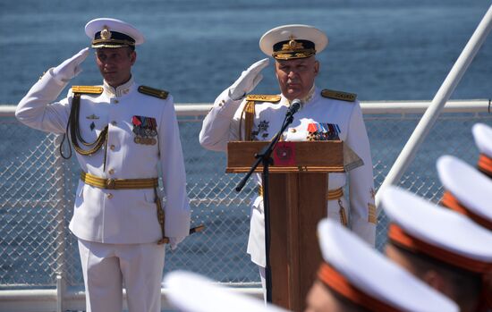 General rehearsal of Navy Day parade in Vladivostok